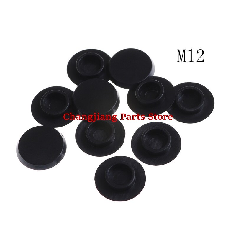 10PCS M5-24 Practical Black Hex Socket Fasteners Screws Covers Caps Allen Bolt Screw Nut Round Head Cover Cap Protector: M12