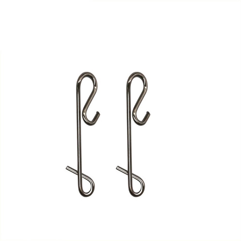 50pcs/lot Stainless Fishing Line Braid Knotless Connectors Winding pin Wire 11mm-21mm Fishing Hanging Snap swivel