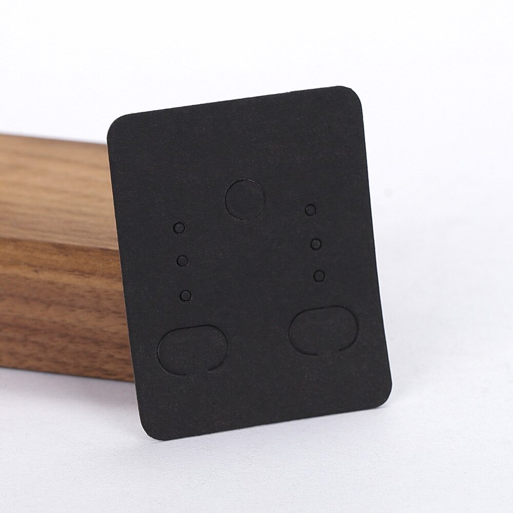 50 stks/partij 3.8x4.8cm blanco kraftpapier oorbel display kaarten oorbel pakket hang tag kaart voor diy ear studs sieraden display kaart: green