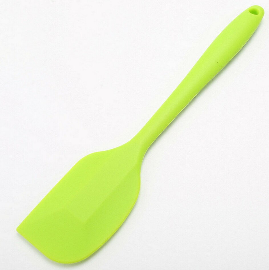 Mini espátulas de silicona para pastel de mantequilla, espátula de silicona, cuchara de azúcar de alta temperatura, utensilios de cocina: green