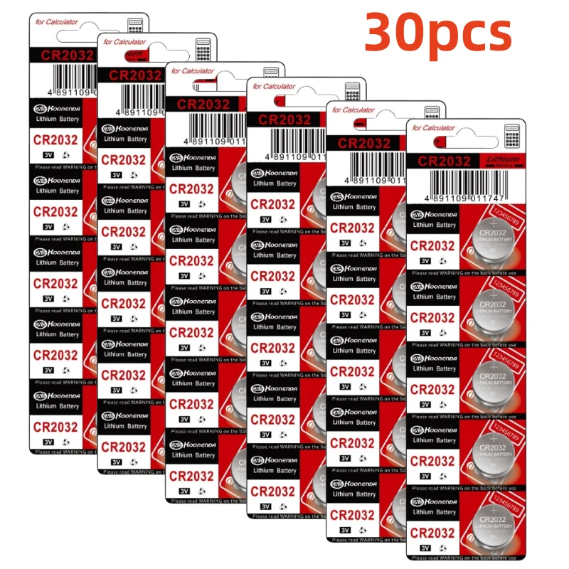 Bateria de célula tipo moeda de lítio cr2032 de 10-100 peças-bateria de botão de 3v para eletrônicos, remotos, balanças, dispositivos médicos (sem halógenos): Preto
