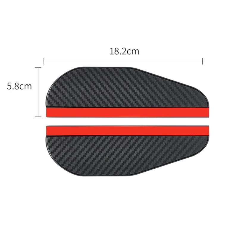 2 pçs espelho retrovisor do carro chuva sobrancelha viseira de fibra carbono vista traseira viseira sol lâminas à prova chuva adesivo decoração do carro acessórios