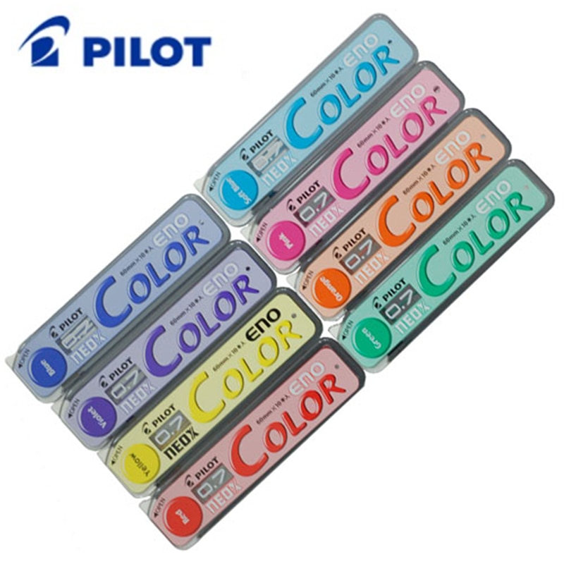 Pilot Color Eno Neox Mechanical Pencil Lead - 0.7 mm 8 tubes/lot Red/Violet/Blue/Soft Blue/Green/Orange School &amp; Office Supplies