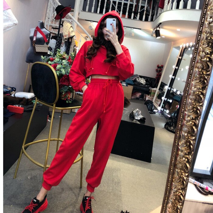 Meisje Mode Casual Pak Student Zomer Losse Cool Effen Jas Broek Twee Papieren Jurk Pak-Jurk Twee-stuk Pak Met Kap