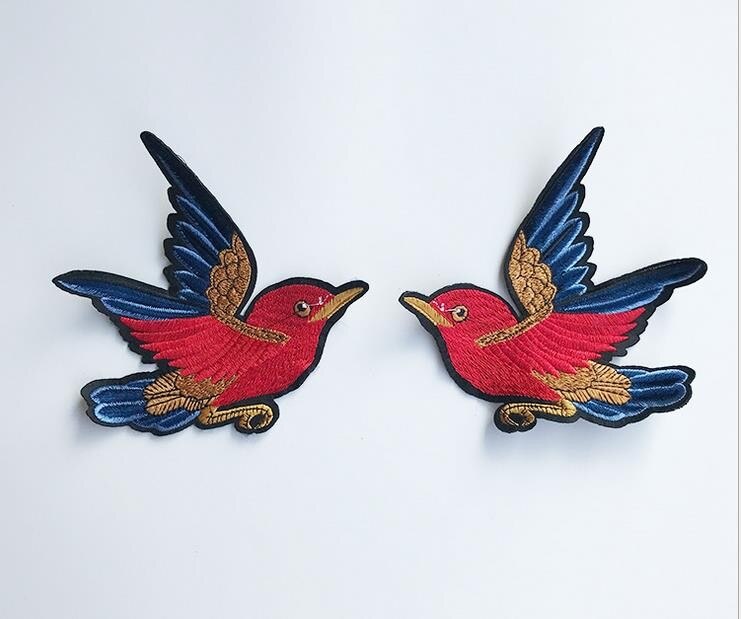 Vliegende Vogels Sequin Patches Broche Kralen Applique Patches Vintage Geborduurde Badge Stof Patch Mode Kleding Decoratie