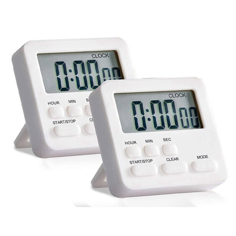 24-Hours Digital Kitchen Timer, Large Display, Loud Alarm, Magnetic Backing Stand Memory Recall Function Count-Up