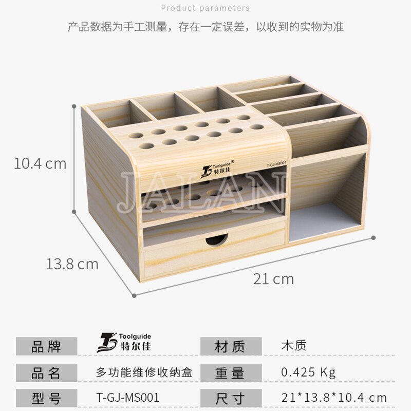 Multi Functional Storage Box Mobile Phone Repair parts Smartphone Opening Tools screwdriver Collector wooden box
