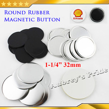 1-1/4 " 32mm 100 sæt blød gummi køleskab dialogboks magnetisk badge knap maker bagside metal knap forsyningsmaterialer