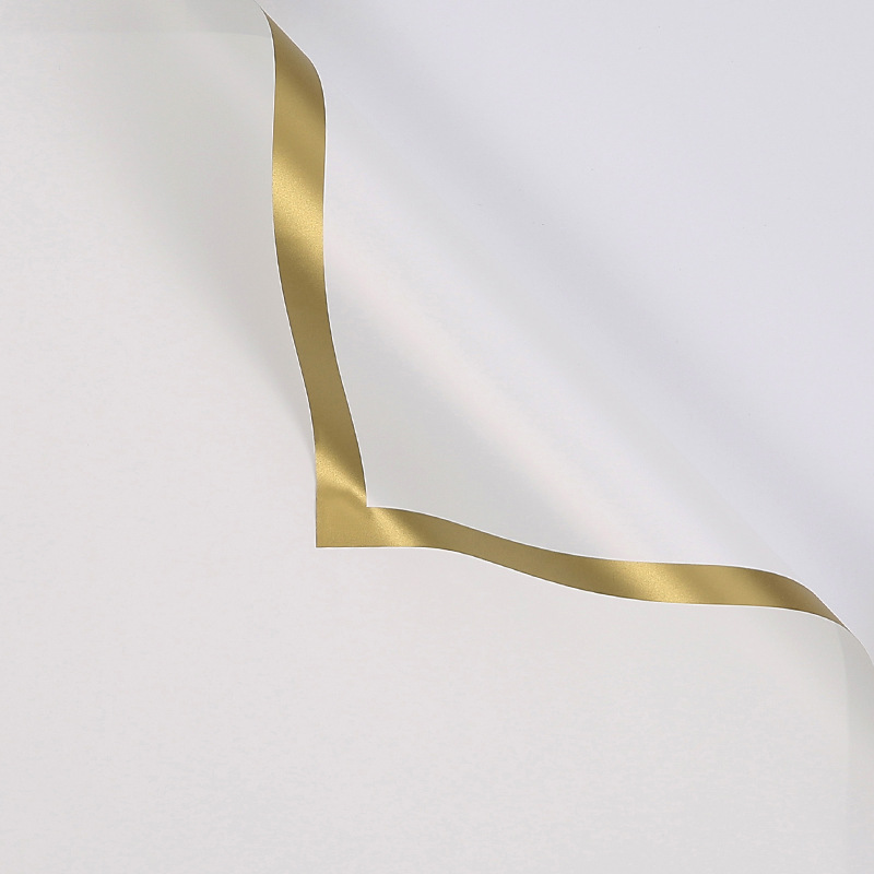 Wasserdichte Frische Blume Gold Rand Papier Rose Blume Verpackung Dekoration Papier Blumen- Strauß Verpackung Materialien: 01 Weiß Gold