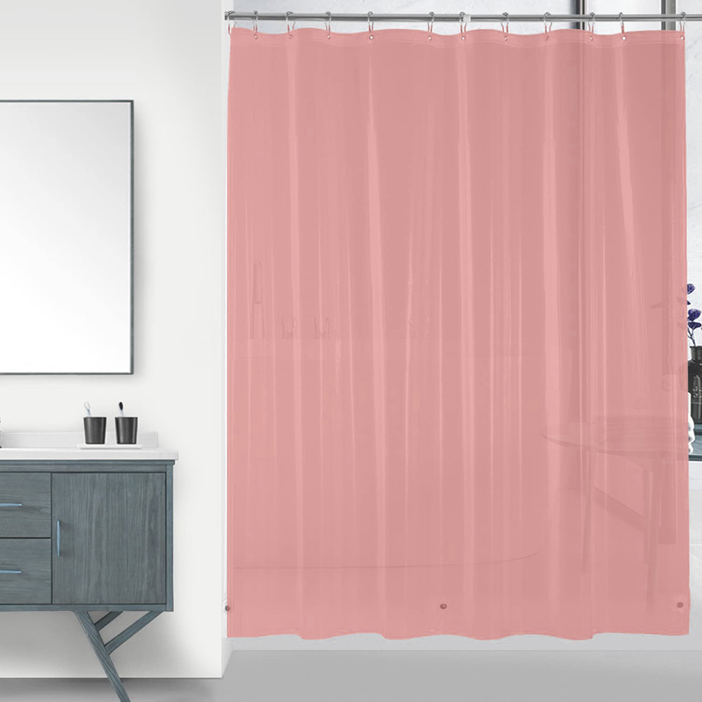 PEVA-Duschvorhang, wasserdichter Kunststoff, durchsichtige Badvorhänge, transparent/bunt, Badezimmervorhänge, Mehltau, Zuhause, Luxus mit Haken: Braun