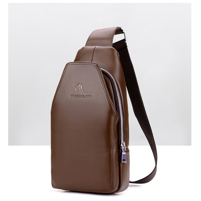 YUES sac de poitrine de kangourou sac à bandoulière unique en cuir hommes sacs à bandoulière sac à dos taille Pack loisirs sac Messenger