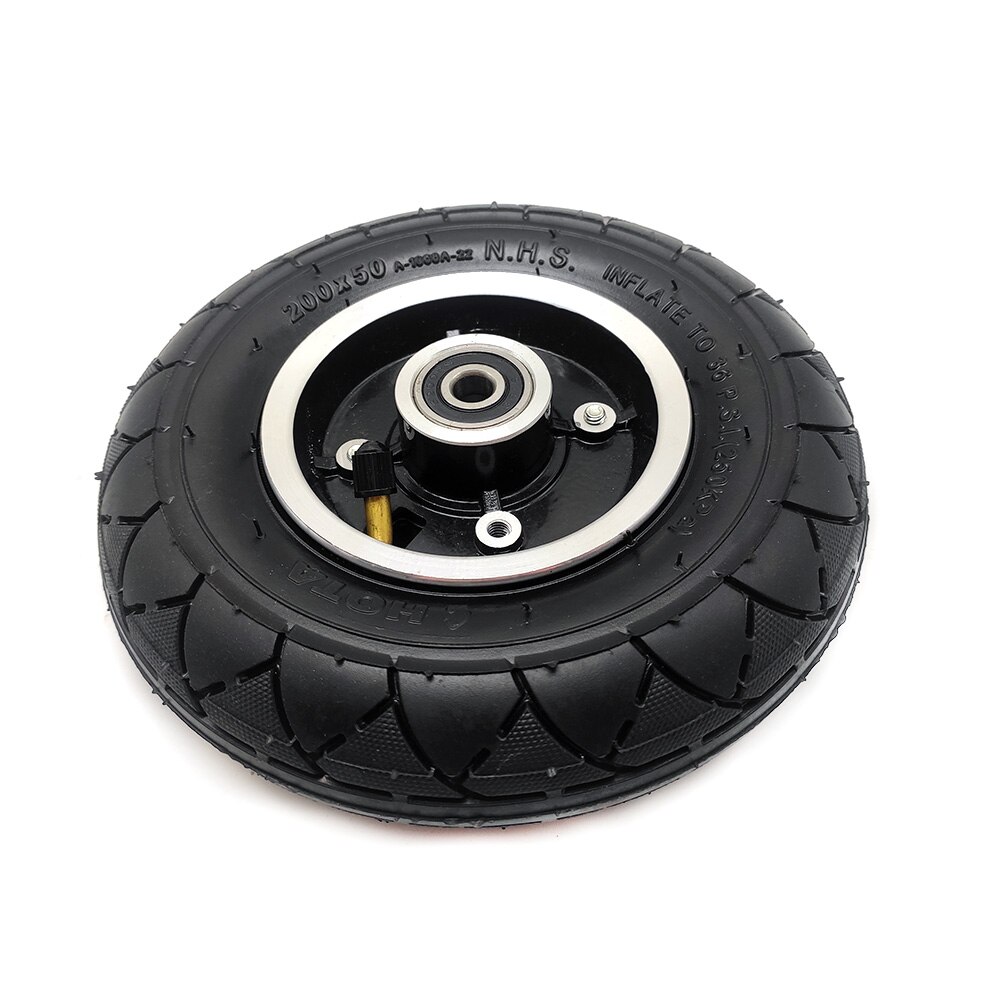 Neumático de rueda delantera de 200x50, rueda inflable de 8 pulgadas, interior y exterior con Llanta de Aleación para piezas de Scooter eléctrico, 200x50: A