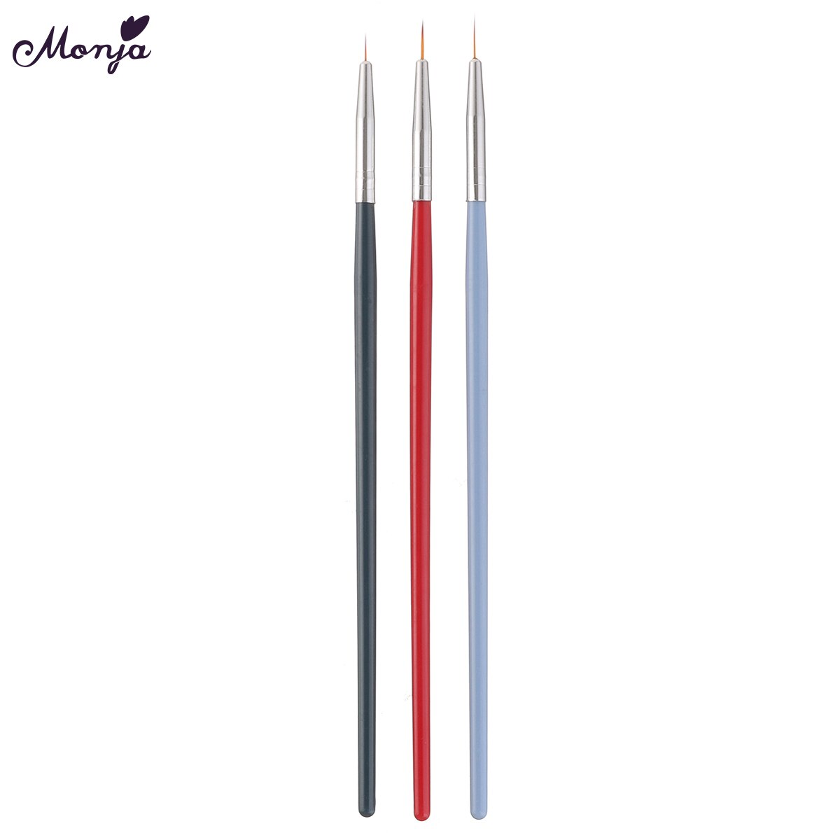 Monja 7/9/11mm nail art fransk blomst stribe linjer liner maleri pen gør-det-selv gitter tegning pensel manicure værktøjssæt