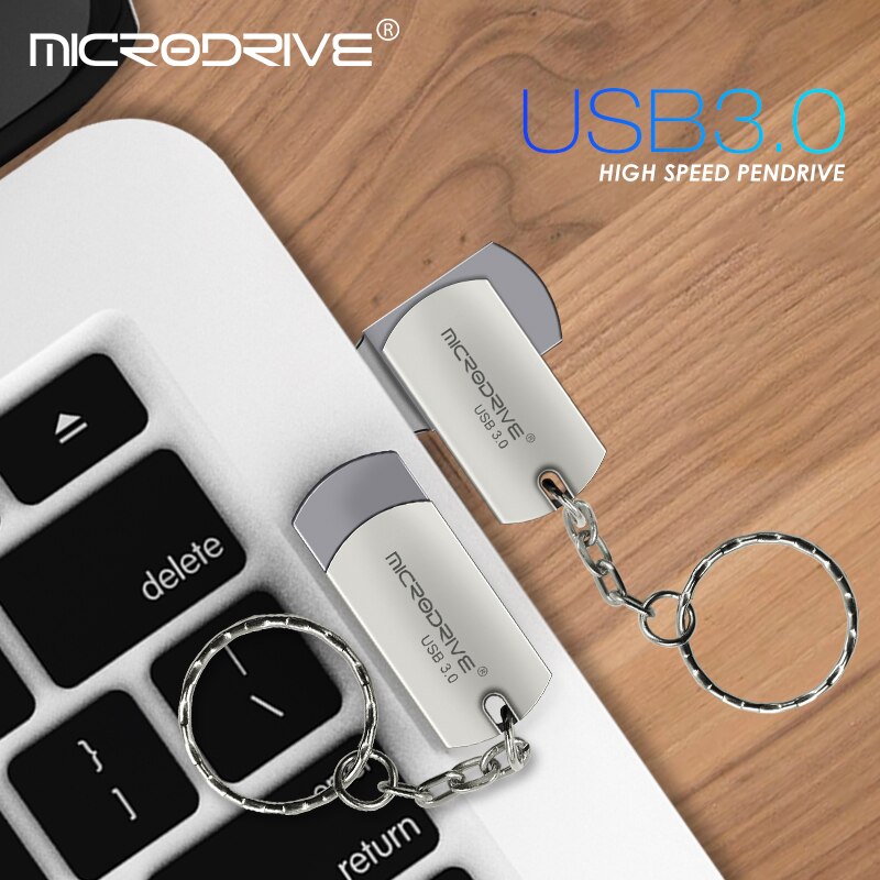 Rvs Usb 3.0 Flash Drive 128Gb Pend Drive 16Gb 32Gb 64Gb U Disk Usb Stick met Sleutelhanger Flash Drive