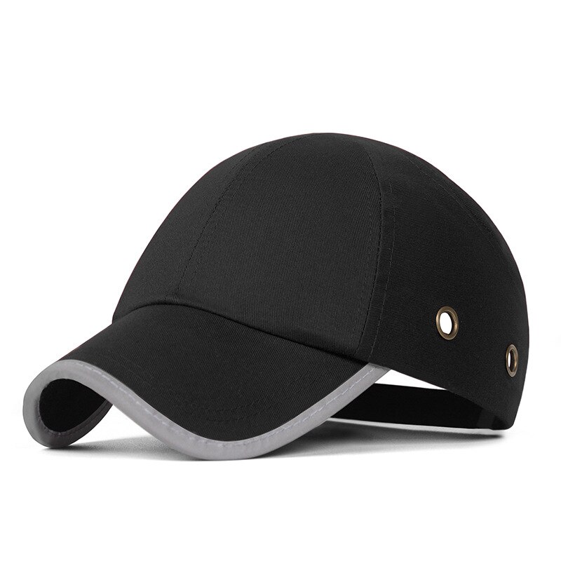 Brand Bump Cap Work Safety Protective Helmet Hard Baseball Hat Style For Factory Shop Carrying Head Protection: Black Reflective