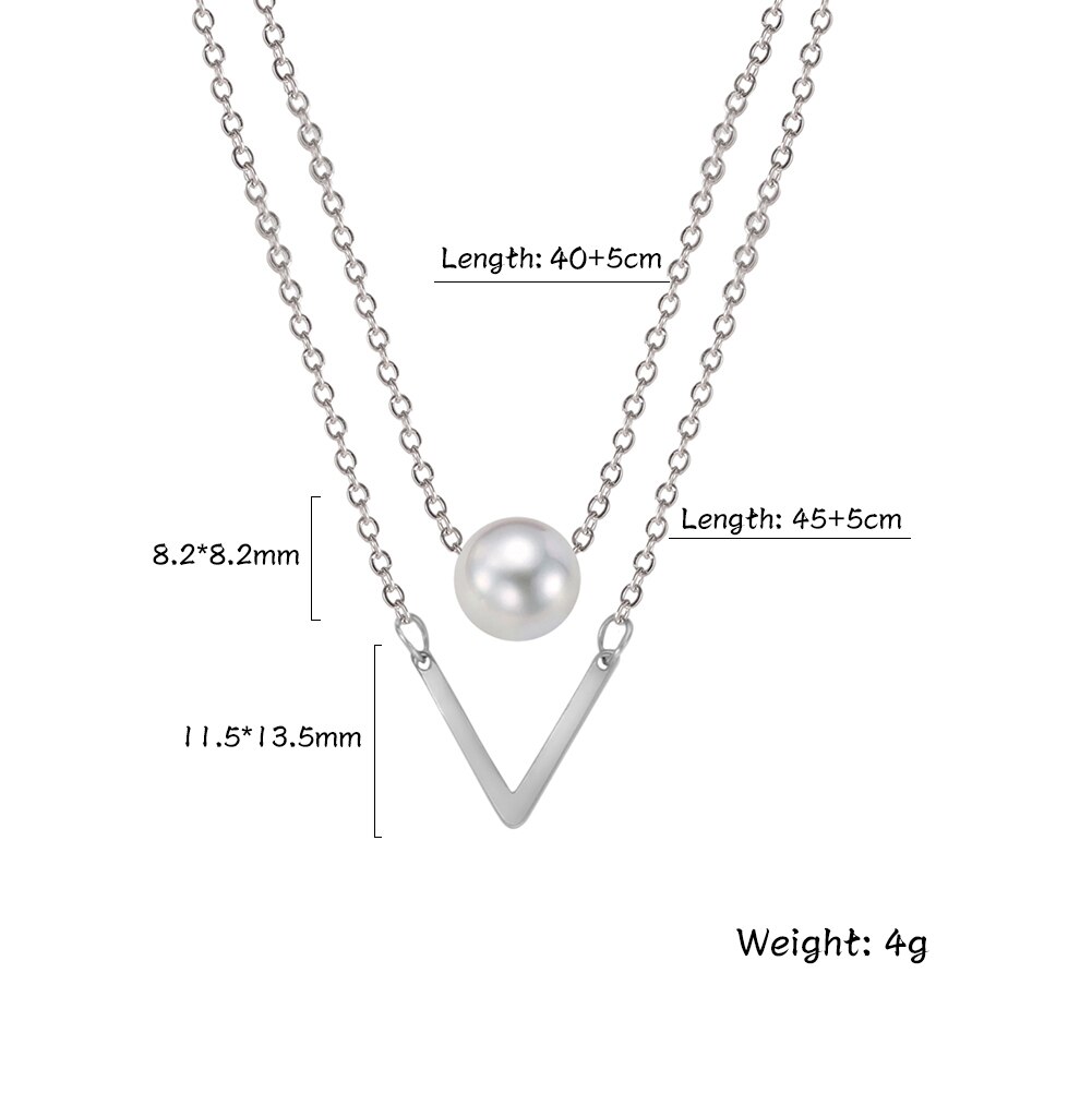 Skyrim Tiny Heart Choker Necklaces Stainless Steel Double Layered Beads Chain Necklace Women Aesthetic Jewelry Mother Day: Steel color