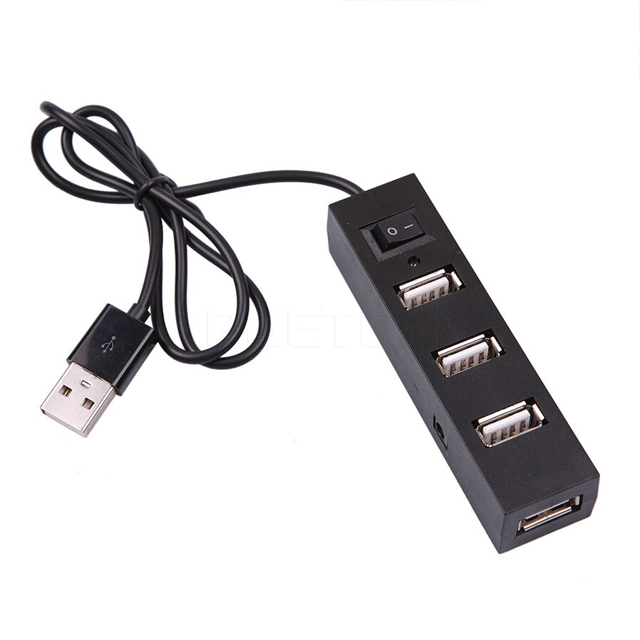 Kebidu External Multi Hub Expansion 4 Ports USB 2.0 On/Off Switch Splitter USB Hubs For Windows for XP Vista/7 for Mac OS 9.1: Black