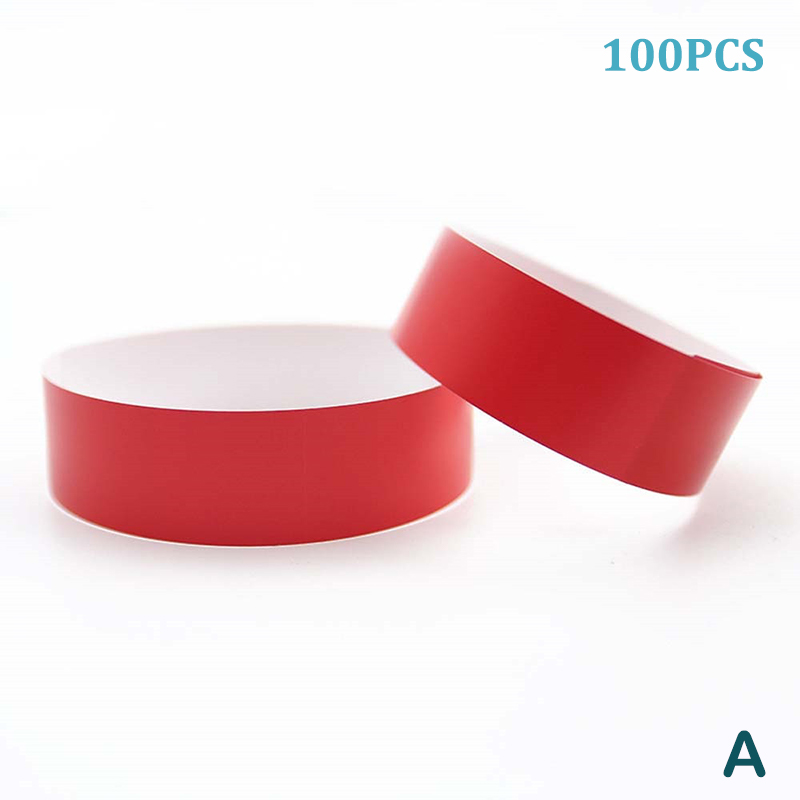100 stk. festpapirarmbånd syntetiske papirarmbånd selvklæbende armbånd malet mønster logo papir festarmbånd