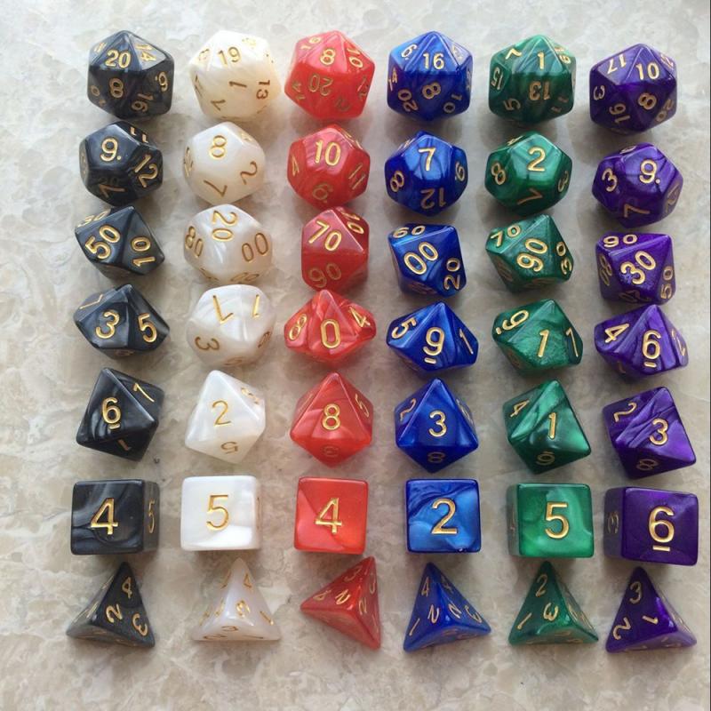 7 Stks/set Game Multi Zijden Dices Spel Spelen Gemengde Kleur D4 D6 D8 D10 D12 D20 Dnd Dicefor Partijen Trpg gamer