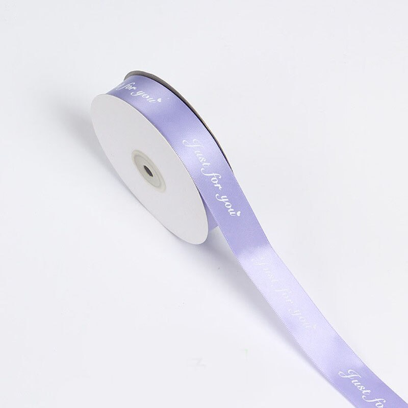 25Mm * 5M Voor Jou Gedrukt Polyester Lint Voor Bruiloft Verjaardag Party Decor Diy Teddybeer Boog craft Linten Wikkelen: Purple