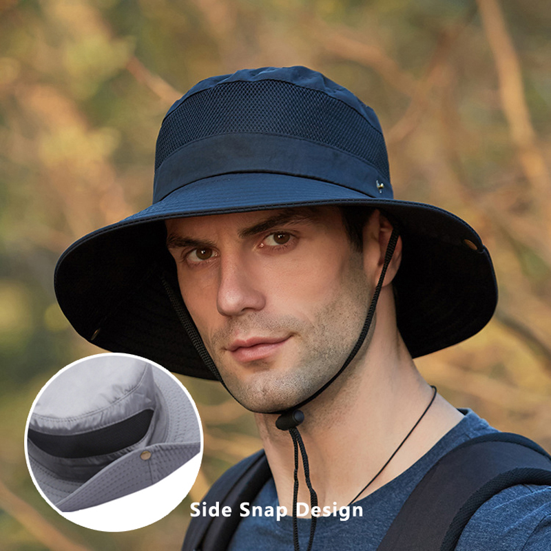 Men's Panama Hat Outdoor UV-proof Breathable Bucket Hat Wide Brim Hat Summer Hiking Anti-UV Sun Hat Fisherman Hat Cowboy Cap