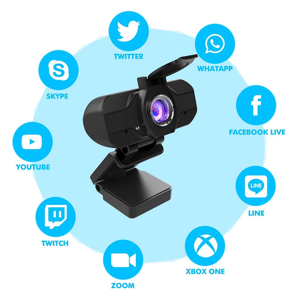 HD Webcam 1080P USB Camera Cam for PC