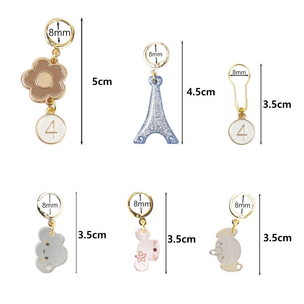 Flower Stitch Markers, Alloy Enamel Crochet Stitch Marker Charms Locking Stitch Marker DIY Handmade for Knitting