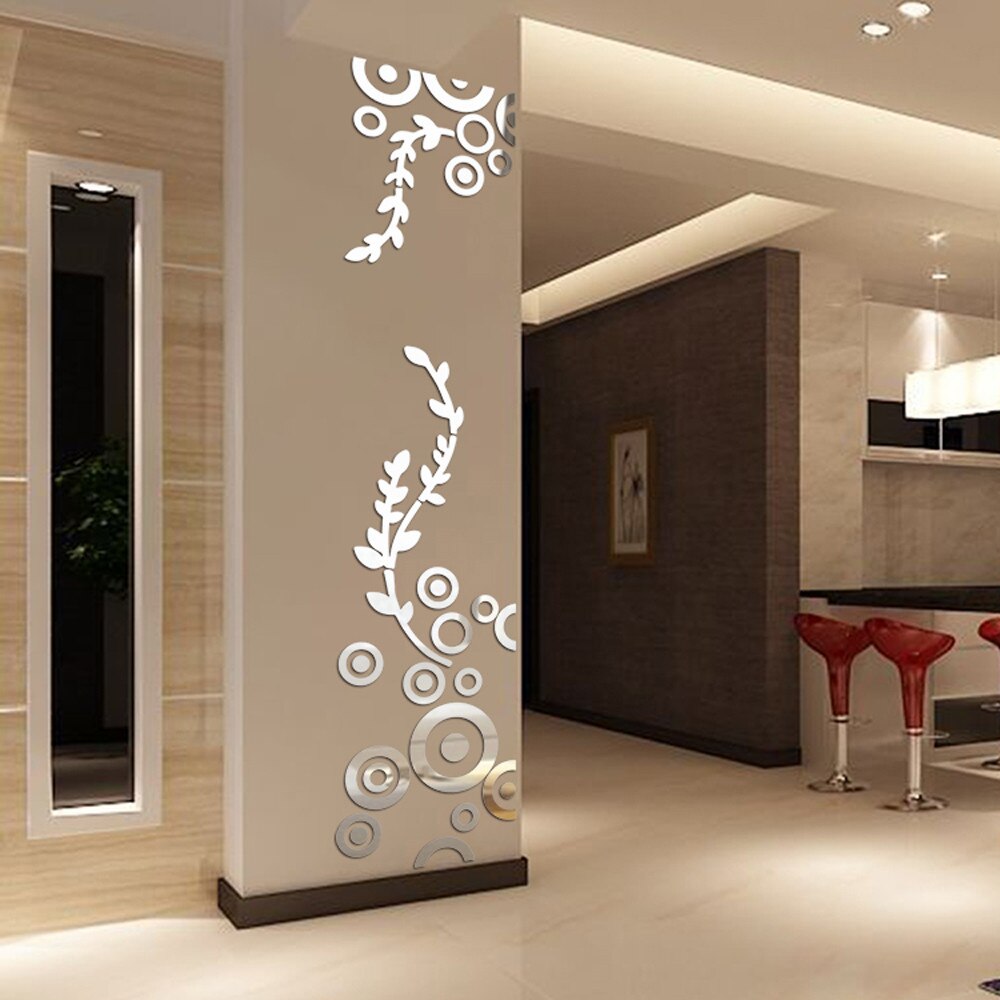 DIY Circle Ring 3D Mirror Sticker Modern Acrylic Wall Decor Room Decoration Wall Stickers for Kids Rooms Living Room
