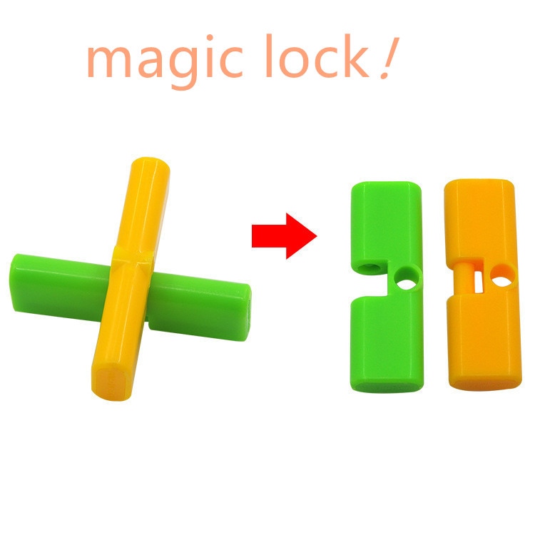 1Pc Magic Trick Props Magische Cross Interessante Lock Automatisch Unlock Close-Up Stadium Prestaties Speelgoed