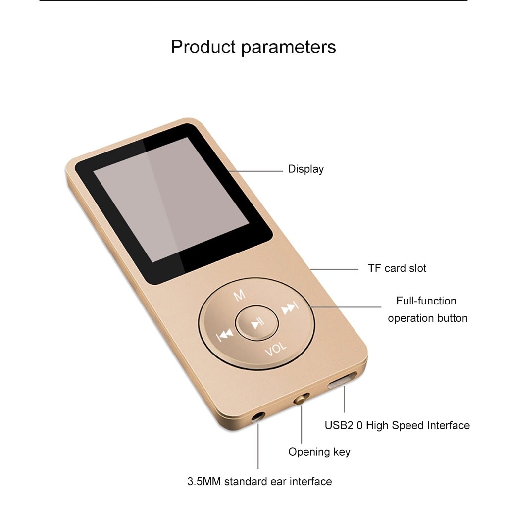 Mini Playback MP3 MP4 Lossless Sound USB Hi fi Music Player With sd card FM Recorder TF Card 80 Hours