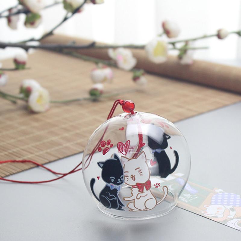 Japanese Cherry Blossom Glass Wind Chimes Bells Home Garden Office Ornament Indoor Window Hanging Decor 1PC Wind Bell: style 7