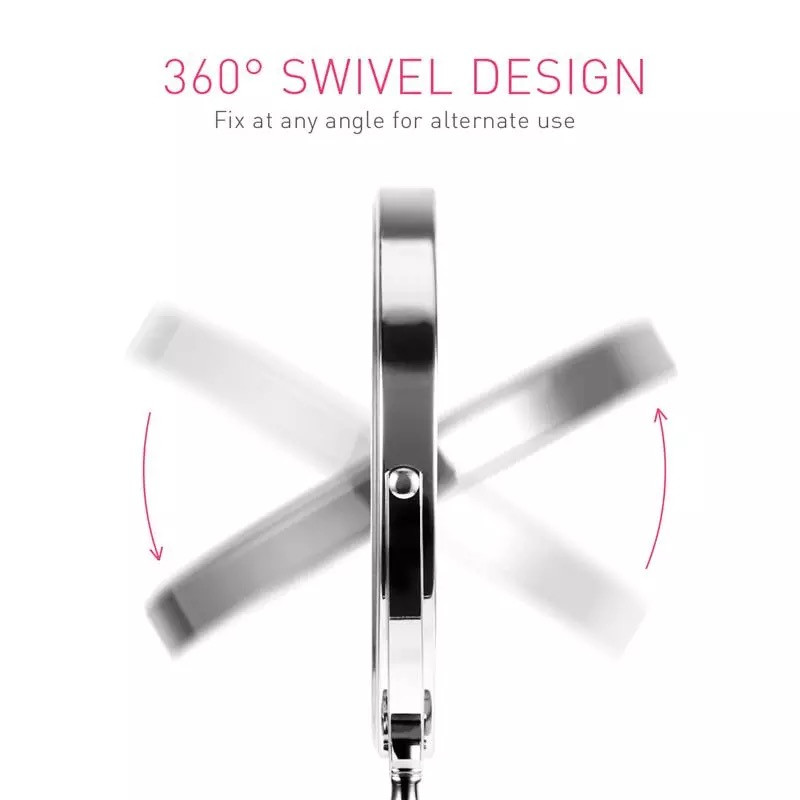 LIUYUE-miroir de maquillage , noir/Chrome en laiton, Style, 8 pouces, miroir de vanité, loupe de salle de bains rotative à 360 °