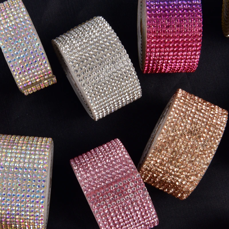 1 Yard Crystal Diamond Sticker Rhinestone Strip Sheet Self Self Adhesive Ribbon DIY Handmade Arts Crafts Car Phone Decoration