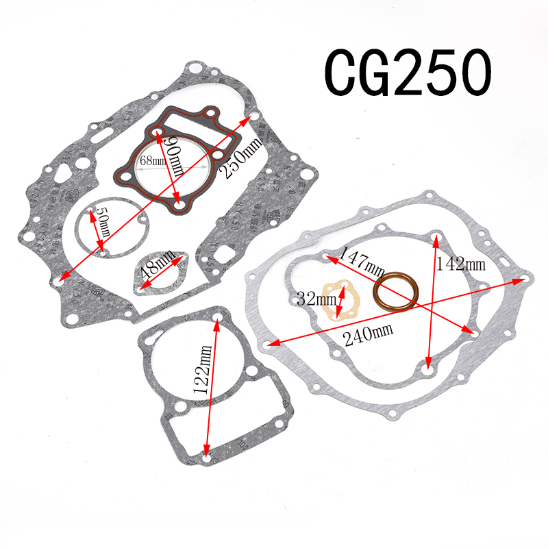 Motorcycle Accessories For CG125 CG150 CG200 CG250 CG300 CG350 Cylinder Head Gasket Kit Set Motor Moped Scooter Equipments: green