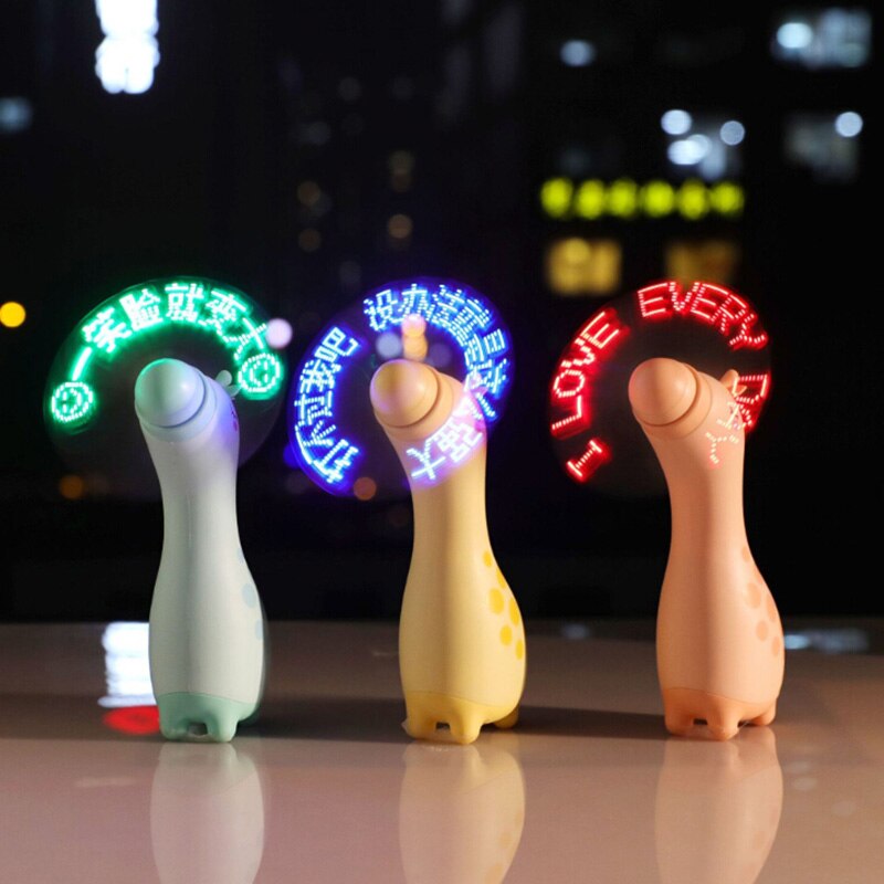 Slumpmässiga stilar härlig usb-fläkt handhållen blixt led kärleksmönster minifläkt usb-laddning ventilation luftkonditioneringsfläktar