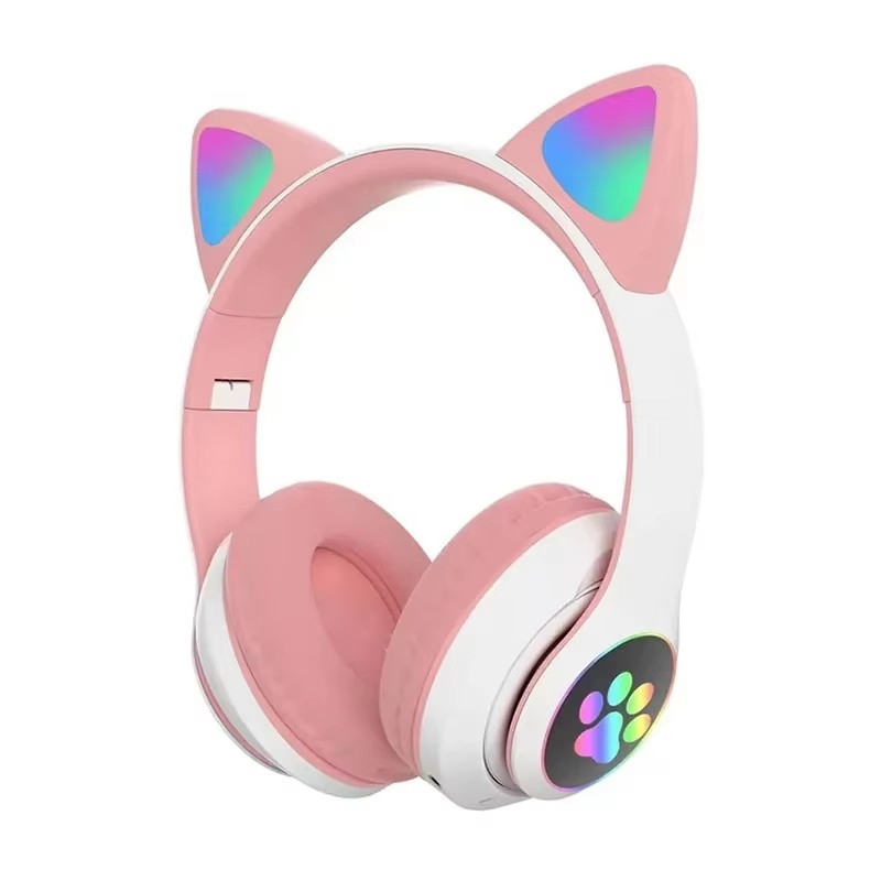 JST-28 auriculares inalámbricos con orejas de gato auriculares Bluetooth auriculares de música estéreo auriculares deportivos Bluetooth para juegos con micrófono para teléfonos