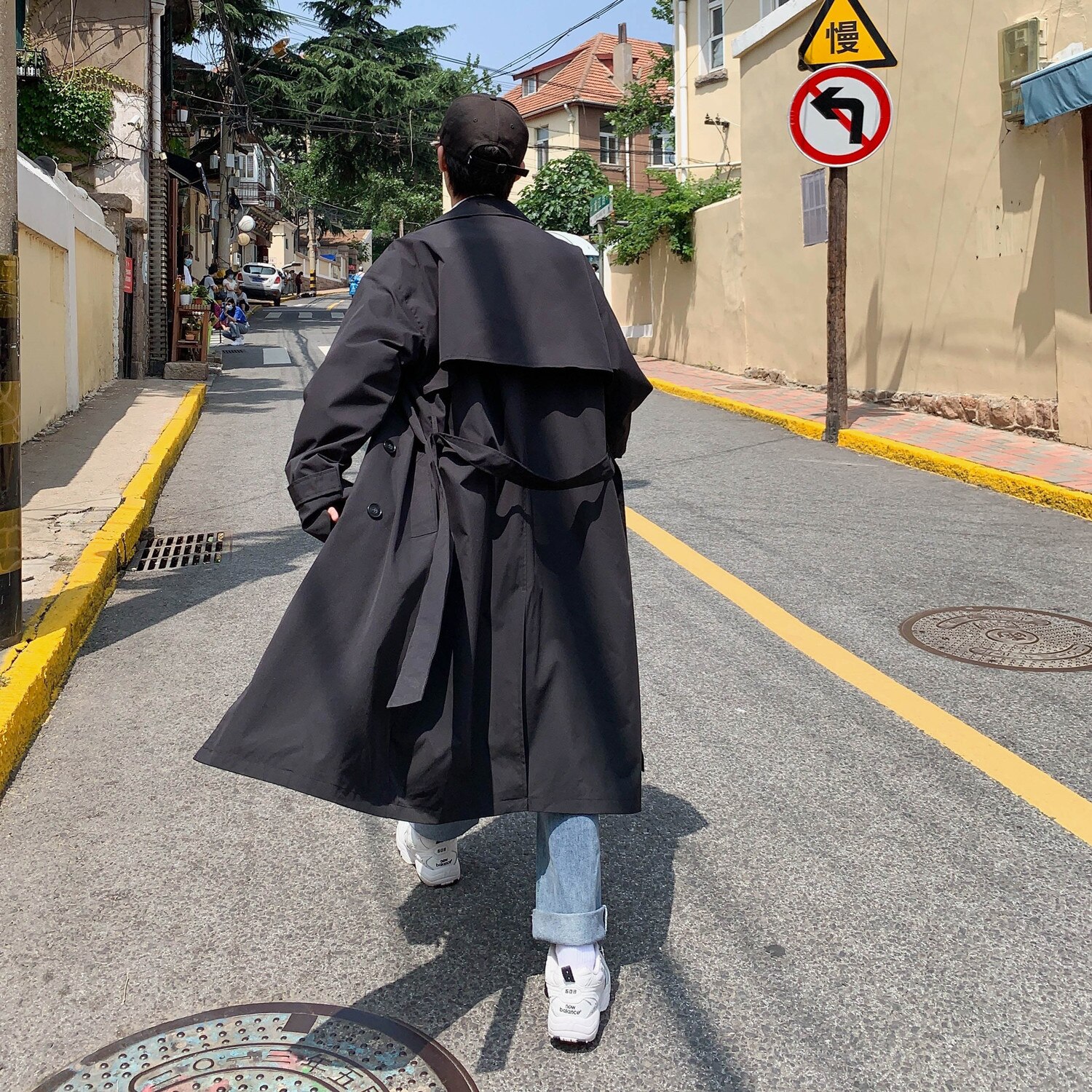 Koreaanse Stijl Trenchcoat Mannen Mode Casual Oversize Lange Jas Mannen Streetwear Losse Windjack Heren Overjas S-5XL