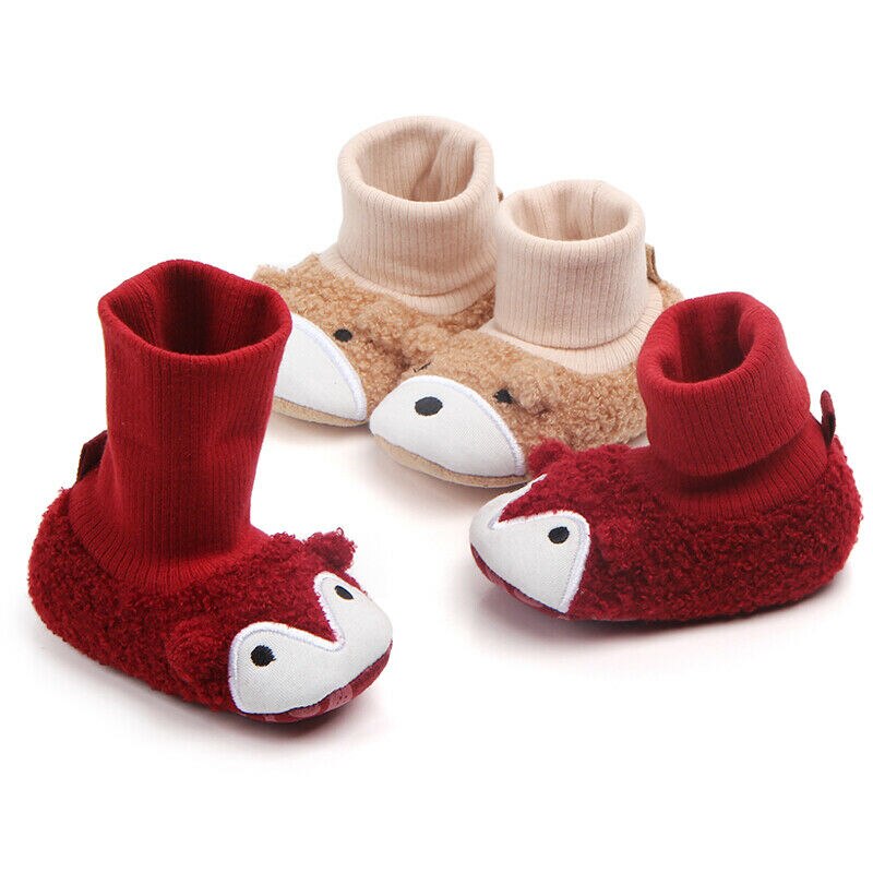 Emmababy Winter Mode Pasgeboren Baby Baby Katoenen Schoenen Cartoon Dier Sokken Booties Zachte Slipper Laarzen