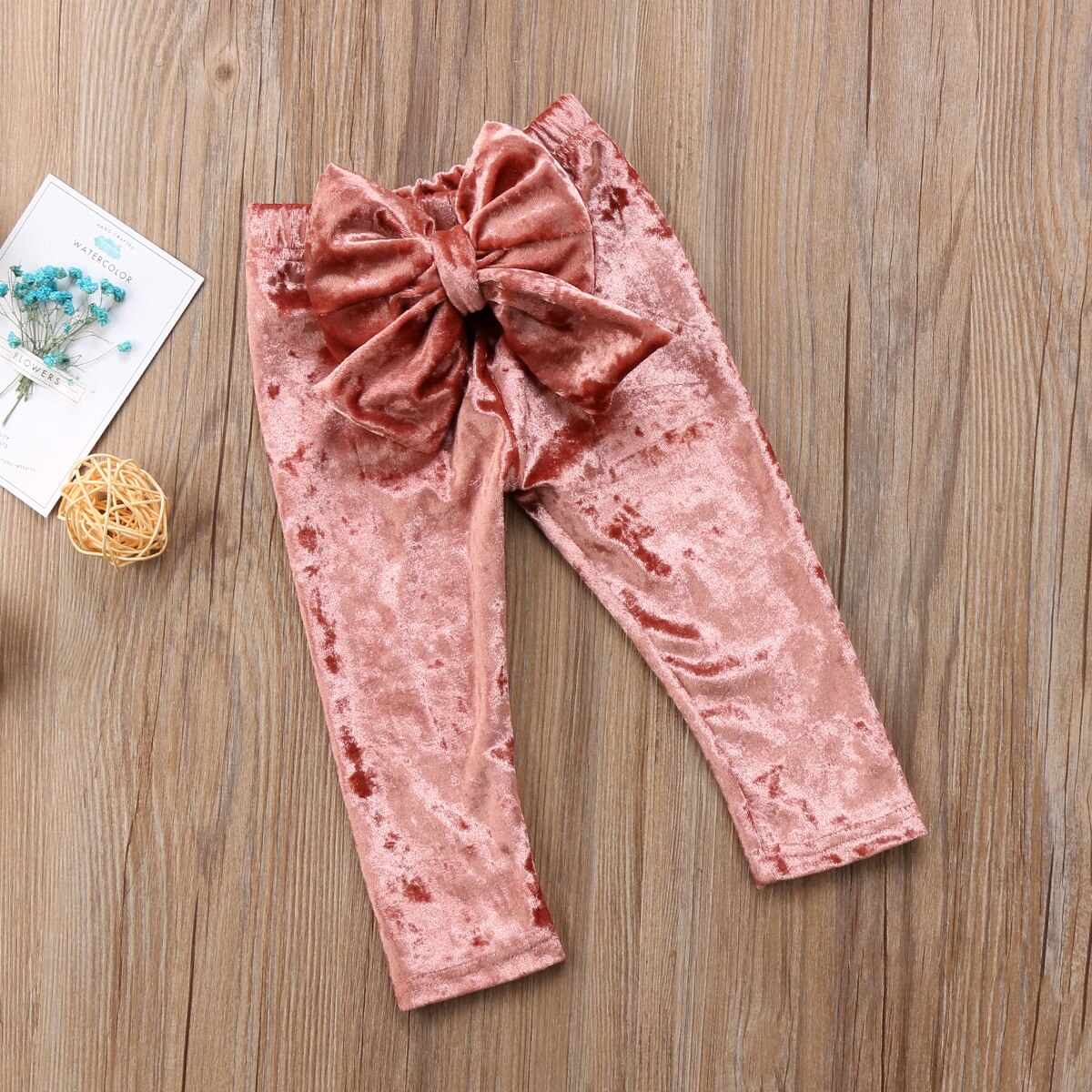 Pantalones de terciopelo de princesa para niños y niñas, pantalones de de boda con lazo grande, pantalones de Pleuche elástico suave, ropa