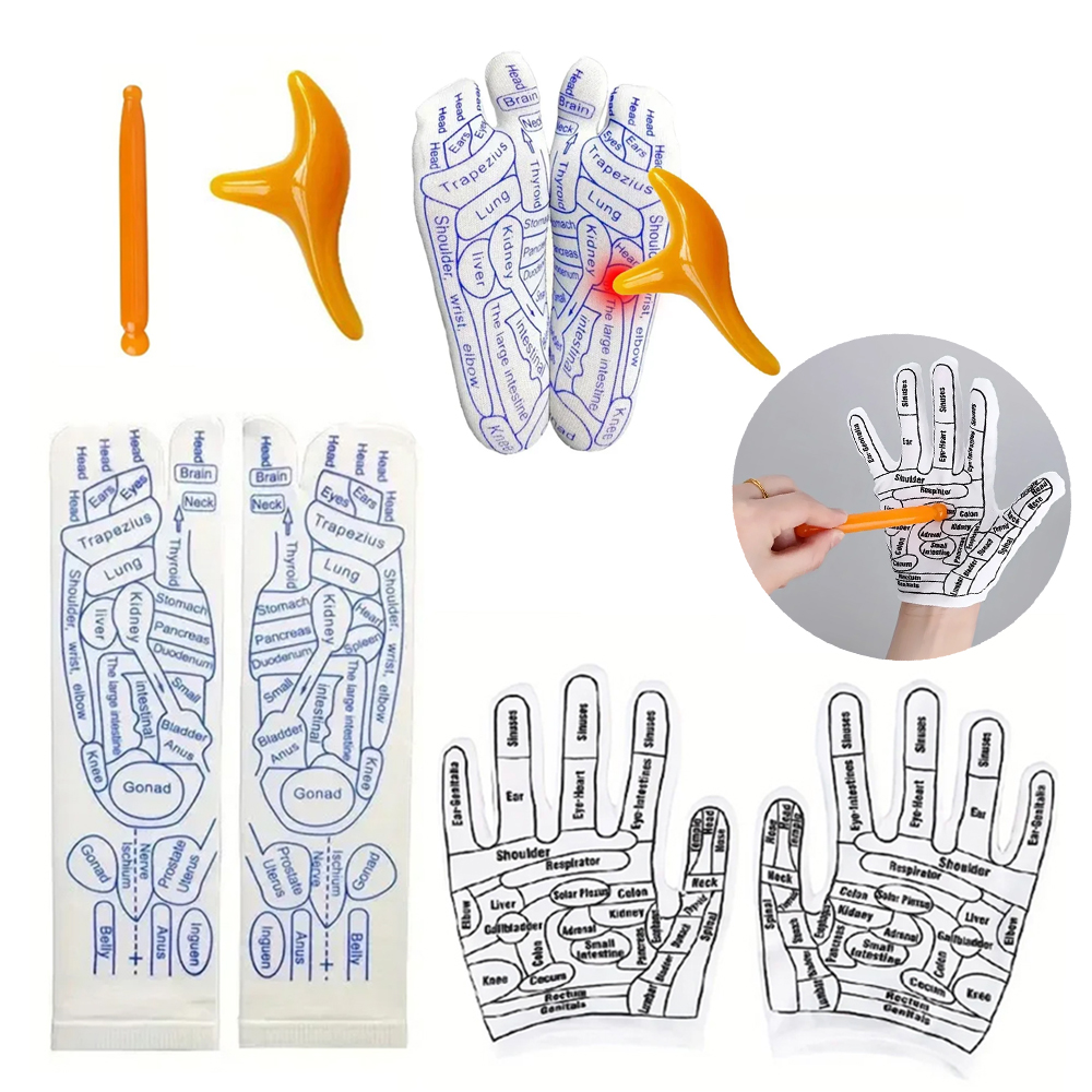 6 pièces gant d'acupoint pied acupression chaussette massage chaussette Massage soulager fatigué masseur réflexologie chaussettes pied physiothérapie