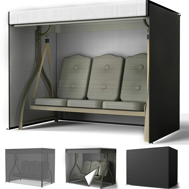 Overtræk til 600d terrassegynger, vandtæt gyngeovertræk til 3 personer, hængekøje, glidende baldakin, udskiftningsovertræk til slidstærkt uv-bestandigt vejrbestandigt