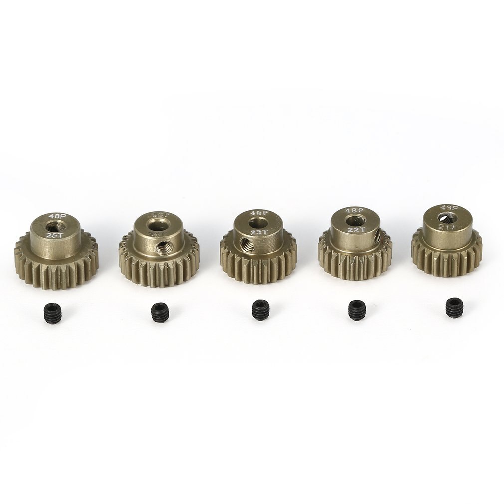 Hight Aluminium 7075 48DP 3.175Mm 16T 17T 18T 19T 20T Pinion Motor Gear voor 1/10 Rc Auto Geborsteld Borstelloze Motor: 21-25T