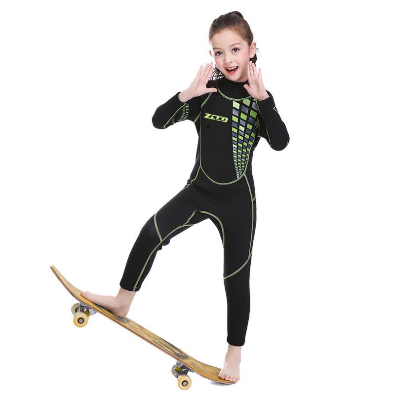 Neoprene wetsuit for kids diving suits children swimwears long sleeves girls boys surfing one piece snorkeling rashguard wetsuit: A3 / M