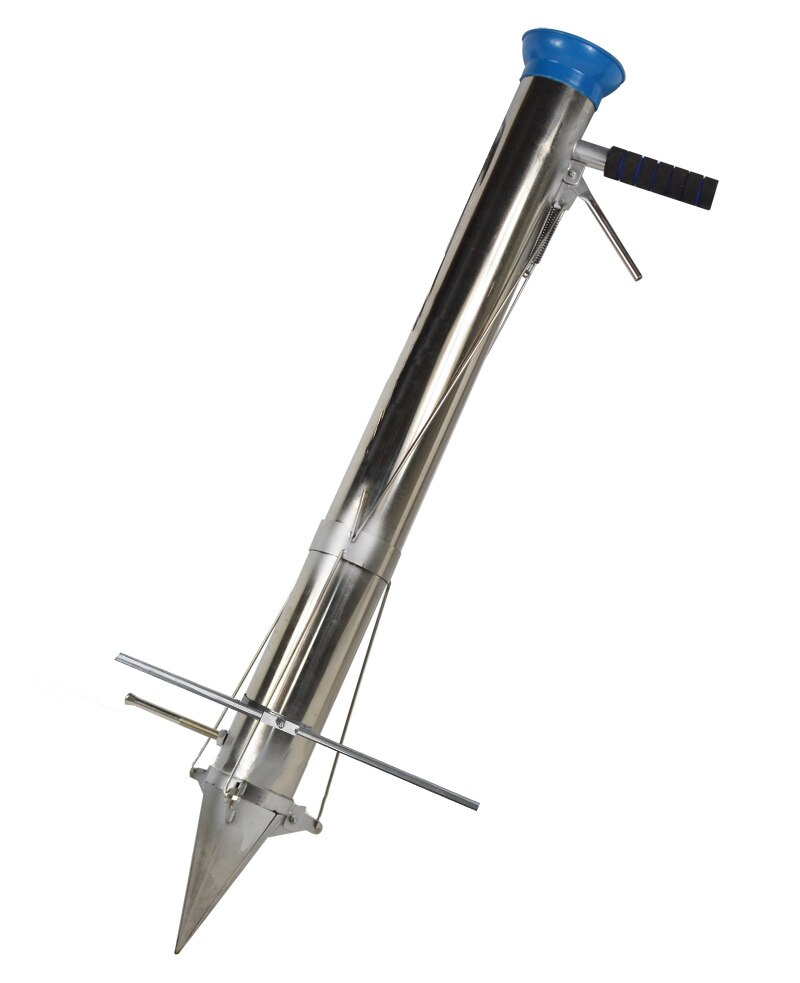 Intbuy simple tige manuel planteur transplanteur semoir semis bulbe outil de plantation à main avec pédale en acier inoxydable