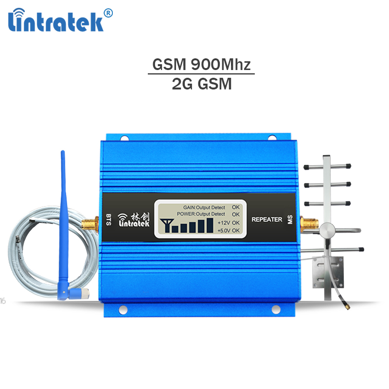 Lintratek GSM Verstärker 900Mhz Signal Booster GSM 900 Ampli 2G Mini praktisch Signal Verstärker LCD Anzeige Voll Bausatz 10M kabel