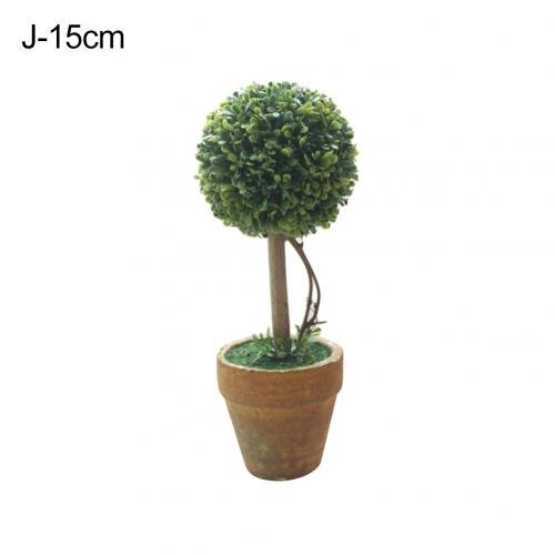 1Pc Heart Star Round Potted Artificial Plant Bonsai Small Tree Pot Plants Bonsai Plant Ornament Home Garden Wedding Party Decor: J Green