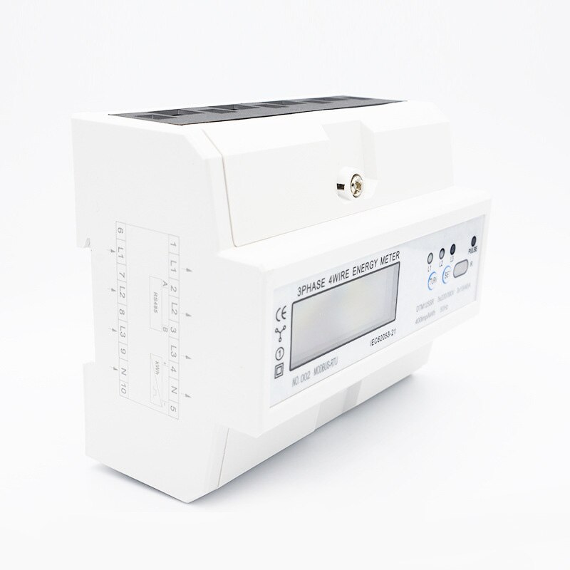 Compteur d'énergie de wattmètre de Rail Din Watt mètre triphasé à quatre fils RS485 MODBUS protocole multifonctionnel 3xAC22 0/380V 10-40A