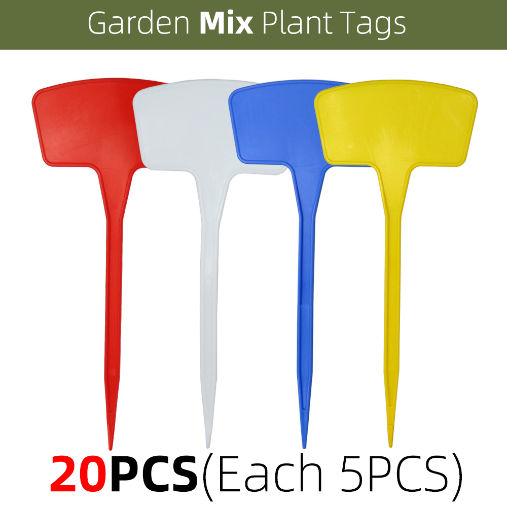 20Pcs 3Size Plastic Tuinieren Bloem Label Rood Wit Blauw Geel Plant Marker Planten Struik Teken Classificatie Tool Voor tuin: E-mix / 20x45cm