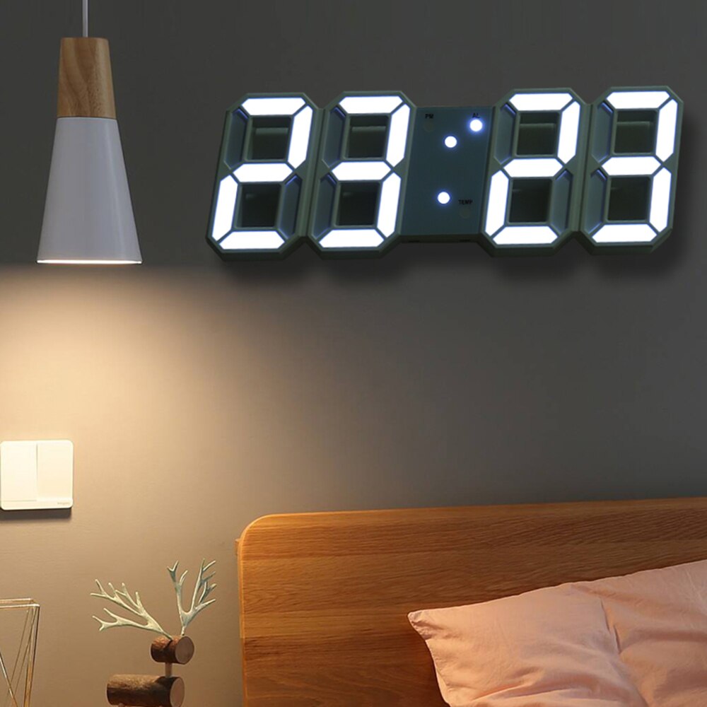 3D LED Digital Wall Clock Modern Stand Hang Clock Alarm Electronic Backlight Desktop Table Clock for Home Room Decor