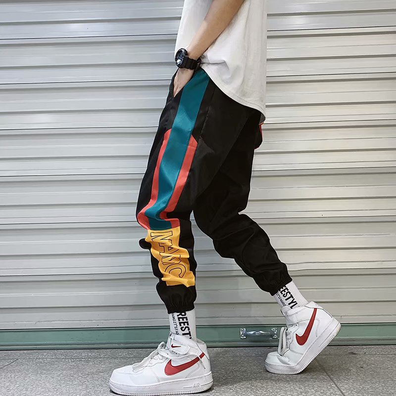 Streetwear joggers mænd hip hop ankellange bukser mænd casual print joggingbukser herre haremsbukser